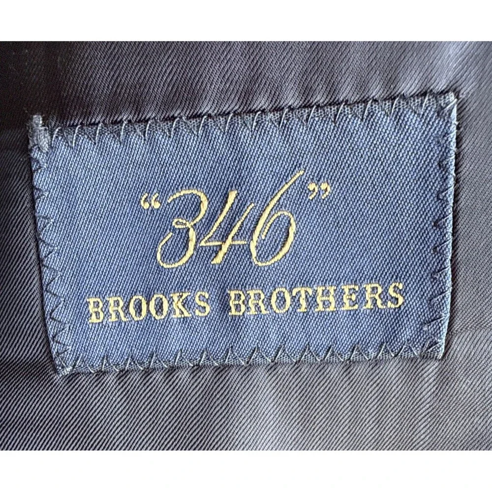 346 Brooks Brothers Blazer Navy Wool Gold Button Sport Coat 2 Button Size 44S